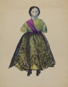 Walking Doll (Mechanical), c. 1936. Creator: Mina Lowry.