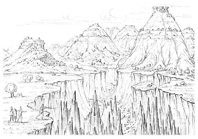 Canyon, North America, 1841.Artist: Myers and Co