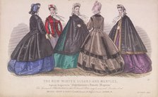 Five women wearing the latest winter fashions, 1863. Artist: Anon