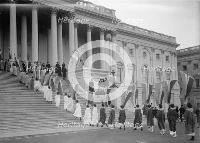 Woman Suffrage - at Capitol with Banners, 1917. Creator: Harris & Ewing.