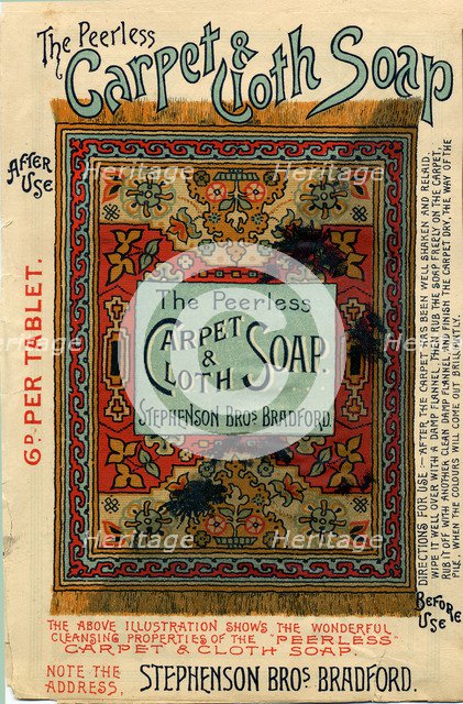 Peerless Carpet & Cloth Soap, 19th century. Artist: Unknown