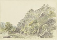 Rocky outcrop on the Saale near Schwarzburg, c1795-1799. Creator: Georg Melchior Kraus.