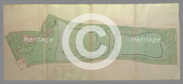 General Plan of the Gardens at Kew, 1763. Creator: William Chambers.