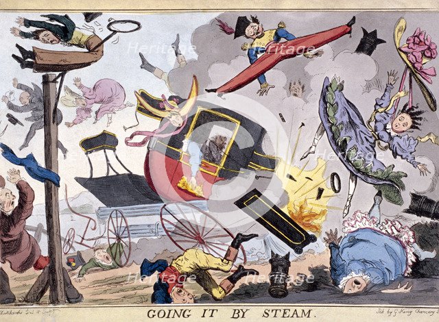 'Going it by steam', (1829?). Artist: Robert Seymour
