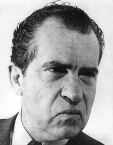 Richard Nixon looking worried about the polls, US presidential election, 1968. Artist: Unknown