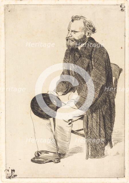 Manet Seated, Turned to the Left (Manet assis, tourné à gauche), c. 1861. Creator: Edgar Degas.