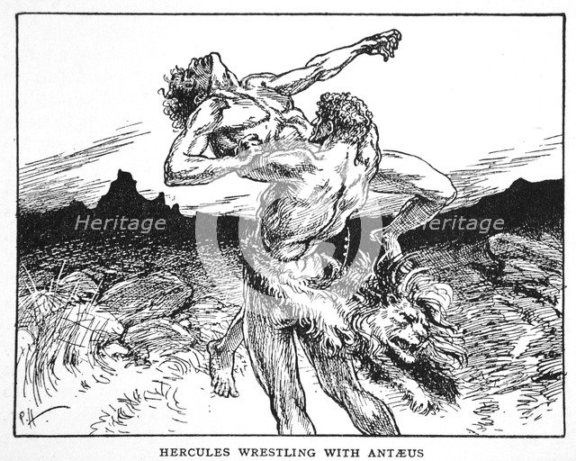 'Hercules Wrestling with Antaeus', 1925. Artist: Unknown