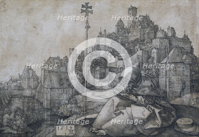 Saint Anthony in front of the town, 1519. Artist: Dürer, Albrecht (1471-1528)