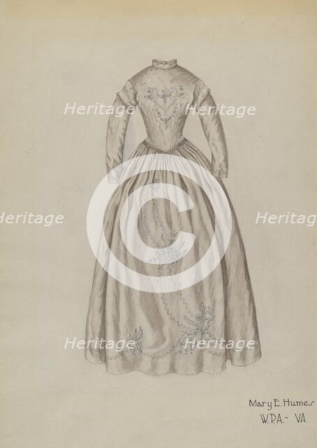 Wedding Dress, c. 1939. Creator: Mary E Humes.