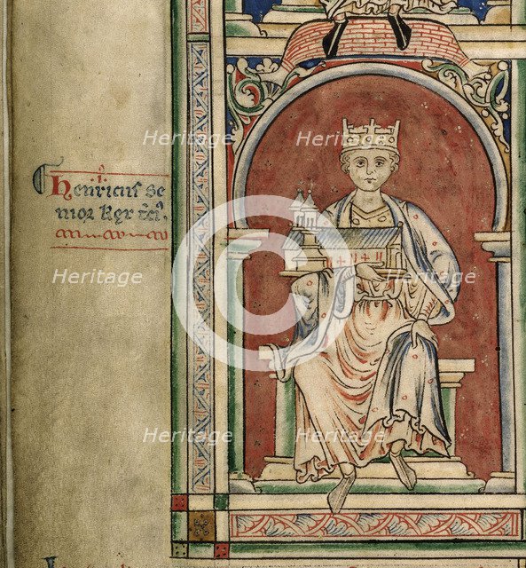 Henry I of England (From the Historia Anglorum, Chronica majora). Artist: Paris, Matthew (c. 1200-1259)