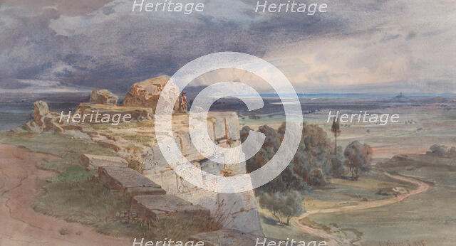 View of Norba from the North, towards San Felice Circeo, 1856. Creator: Carl Friedrich Heinrich Werner.