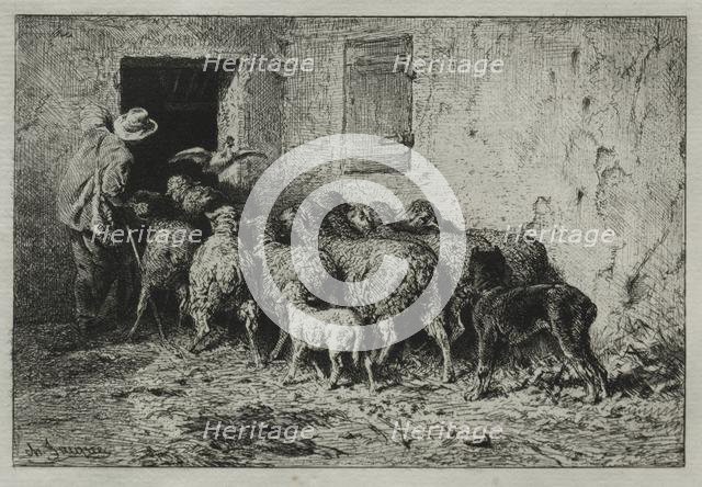 The Return, 1864. Creator: Charles-Émile Jacque (French, 1813-1894).