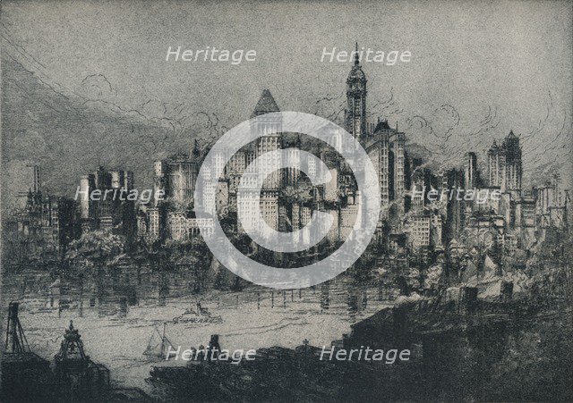 'New York From Brooklyn', c1913. Artist: William Monk.