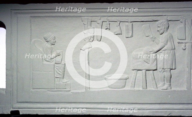 Roman relief of a butcher's shop. Artist: Unknown