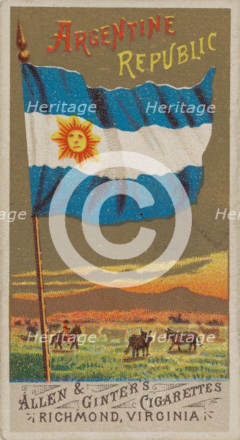 Argentine Republic, from Flags of All Nations, Series 1 (N9) for Allen & Ginter Cigarettes..., 1887. Creator: Allen & Ginter.