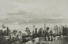 View of Pera, suburb where the Armenians live, Constantinople, (Istanbul), Turkey, 1838. Creator: Victor-Marie-Felix Danvin.