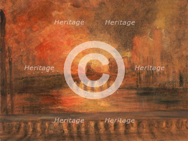 The Burning of the Houses of Parliament;Fire at the House of Commons, ca. 1834. Creator: Unknown.