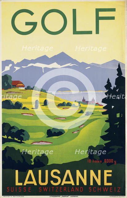 Golf. Lausanne , 1936. Creator: Bovard, Fortuné (1875-1947).