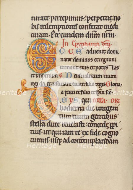 Decorated Initial E; Decorated Initial D; Missal, about 1180. Creator: Unknown.