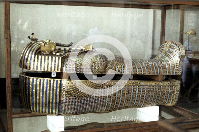 Golden sarcophagus of the Pharoah Tutenkhamen, c1325 BC. Artist: Unknown
