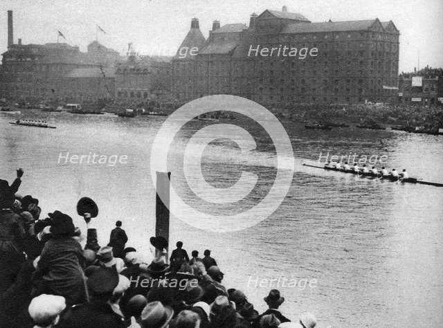Finish of the Oxford and Cambridge Boat Race, London, 1926-1927. Artist: Unknown