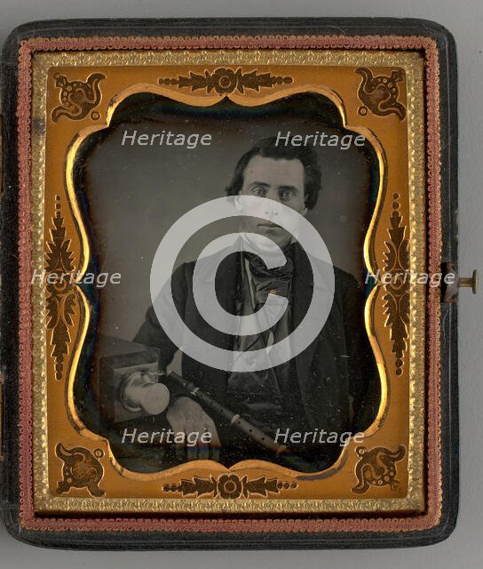 Untitled (Portrait of a Seated Man with a Camera), 1853. Creator: Unknown.