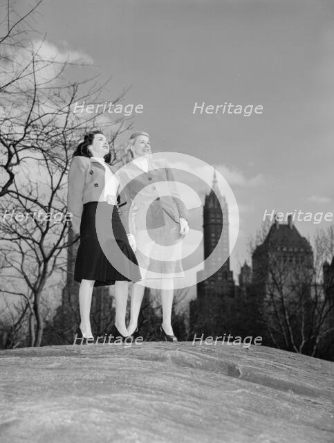 Portrait of Doris Day and Kitty Kallen, Central Park, New York, N.Y., ca. Apr. 1947. Creator: William Paul Gottlieb.