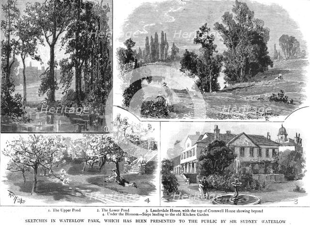 ''Sketches in Waterlow Park, which has been Presented to the Public by Sir Sydney Waterlow', 1891. Creator: Unknown.