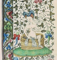 Woman in the bath. Miniature from Horae ad usum Lexoviensem, 1433-1466. Creator: Anonymous master.