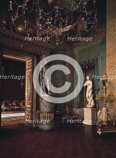 The Blue Hall of the Ostankino palace in Moscow, 1796. Artist: Starov, Ivan Yegorovich (1745-1808)