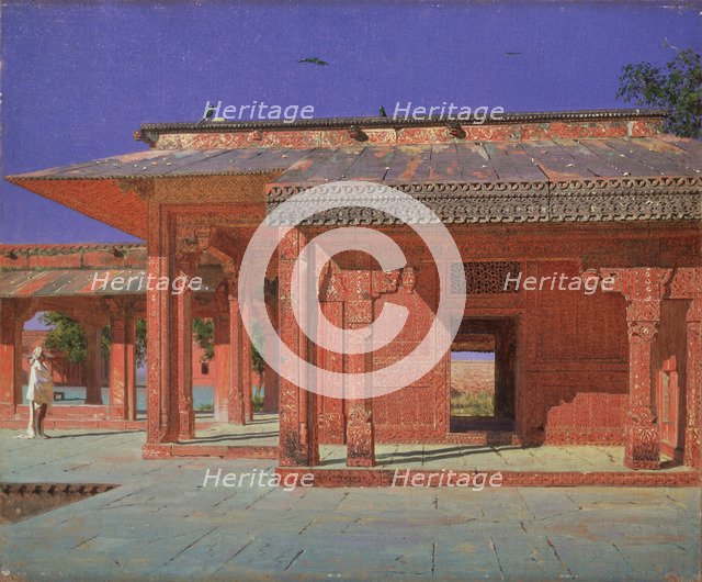 Courtyard of the Harem in the Fatehpur Sikri Imperial Palace, 1874-1876. Artist: Vereshchagin, Vasili Vasilyevich (1842-1904)