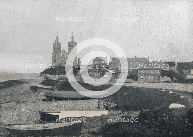 'Reculver - The Village and the Reculver Towers', 1895. Artist: Unknown.