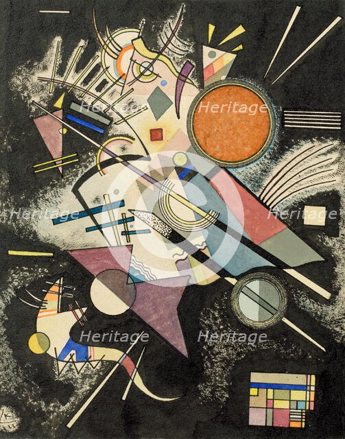 Schwarze Begleitung (Black Escort), 1923. Creator: Kandinsky, Wassily Vasilyevich (1866-1944).