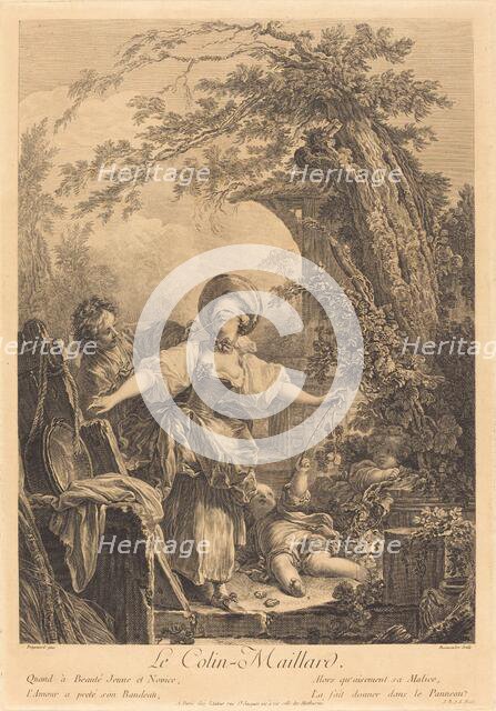 Colin Maillard, 1760. Creator: Jacques Firmin Beauvarlet.