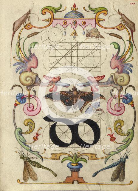 Guide for Constructing the Ligature do; Mira calligraphiae monumenta, about 1591-1596. Creator: Joris Hoefnagel.