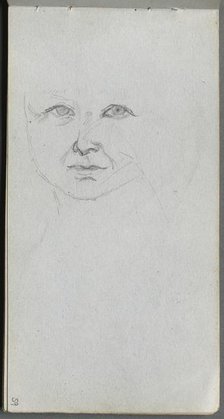 Sketchbook, page 59: Study of a Face. Creator: Ernest Meissonier (French, 1815-1891).