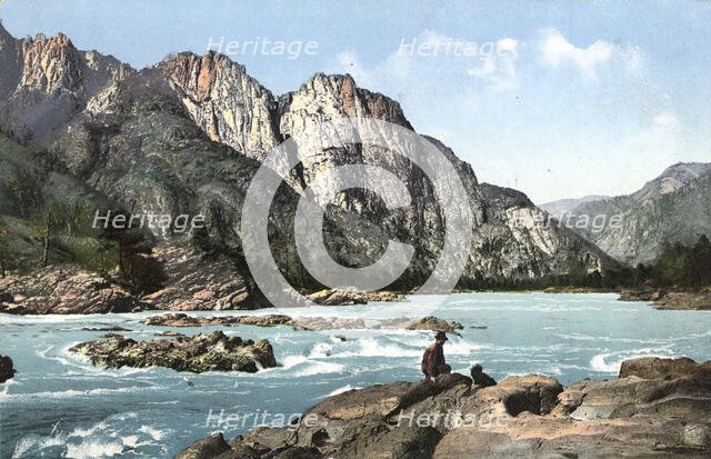 Rapid on the Katun River Above the Village of Chemal, 1911-1913. Creator: Sergei Ivanovich Borisov.