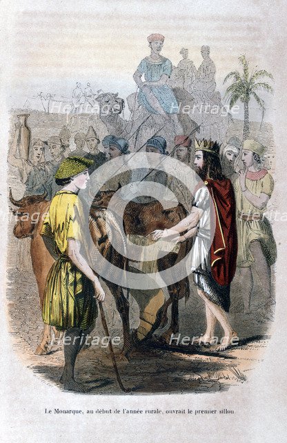 'The Monarch, at the Beginning of the Rural Year, Opened the First Furrow', 1847. Artist: Jean Adolphe Beauce