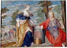 Christ and Samaritan woman at Jacob's Well'. Creator: Koenig, Johannes (1586-1632/1635).