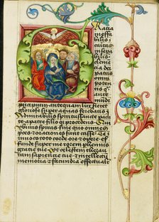 Initial G: Pentecost; Prayer Book, about 1470-1480. Creator: Workshop of Valentine Noh.