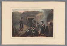 Soldiers at a mineshaft, 1832, (1833). Creator: Auguste Raffet.