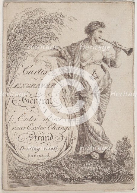 Trade Card for Curtis, Engraver, 19th century. Creator: Anon.