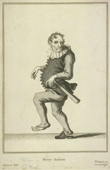 'Merry Andrew', possibly a jester or fool, Cries of London, (c1688?). Artist: Pierce Tempest