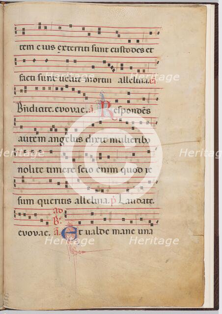 Leaf 4 from an antiphonal fragment, c. 1275. Creator: Unknown.