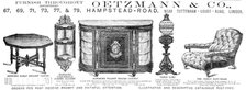 Oetzmann & Co., furniture, 1883.  Creator: Unknown.