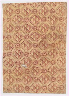 Sheet with overall pattern of triangles and rosettes, 19th century. Creator: Anon.