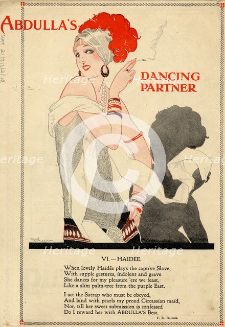 Abdulla Cigarettes, 1920s. Artist: René Vincent