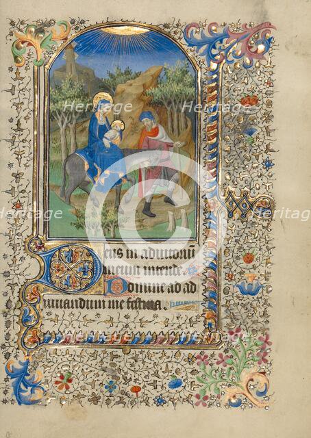 The Flight into Egypt; Book of Hours, about 1420-1430. Creator: Master of the Harvard Hannibal.