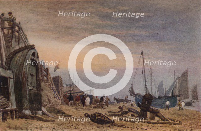'Brighton Beach, Haze clearing off', c1820. Artist: Frederick Nash.