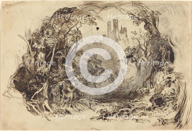 Castle On A Hill (Set for "Sleeping Beauty and the Beast"?), 1900?. Creator: Robert Caney.